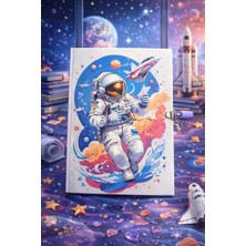 St. Morritz Astronot Kilitli Hatıra Defteri Günlük Anı Defteri 80 Yaprak Konsept Defter