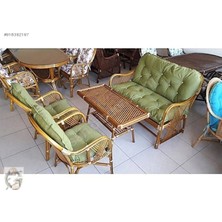 St. Morritz Gardenya Mobilya Bambu Minder Takımı , 3'lü Minder Takımı Renk Yeşil