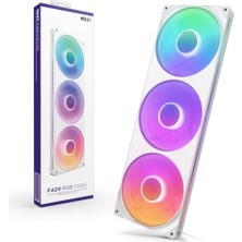 Trendexa Rgb F420RGB 420 mm Kasa Fanı, Rgb Aydınlatmalı Beyaz, 140 mm Rgb Fanlı Tek Çerçeveli Ünite, Cam ile Kontrol Edilen Hız ve Aydınlatma