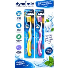 Dynamic 2’li Diş Fırçası Seti Orta Sert Medium – Çapraz Kıllı, Plak Temizliğine Yardımcı, Ergonomik Tutuş