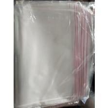 Trendexa Şeffaf Bantlı 30X40 cm Parlak Jelatin Poşet, 100 Adet, Şeffaf Hediye Poşeti