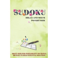 Trendexa Rahatlatıcı Cep Sudoku Kitabı: Seyahat Için 300 Kolay Sudoku Bulmacası ve Çözümleri, Çiçek Dekorlu
