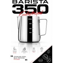 Trendexa 350 ml Mililitre Ölçülü Süt Köpürtme Sürahisi Pitcher Barista Süt Potu Endüstriyel Paslanmaz Çelik 722675