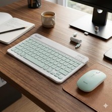 Trendexa Key 01 Kablosuz Bluetooth Wireless, Tümü Türkçe Karakterli, I Ü Harfleri Bulunan Klavye Mouse Seti, Açık Yeşil