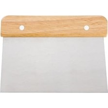 Trendexa Paslanmaz Çelik, Ahşap Saplı Hamur, Pasta, Börek ve Kek Şekillendirici Kesici Kazıyıcı Spatula, 14X10 cm