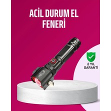 St. Morritz Mey Ithalat® Acil Durum El Feneri Çekiç Pusula Özellikli Güçlü Işık