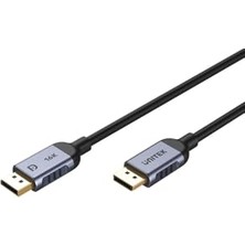 Trendexa Displayport Kablo V2.1 16K Kompakt Bağlantı Gri 1mt