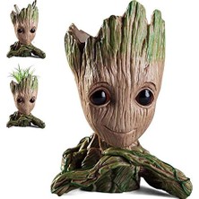 Trendexa Baby Groot Figürlü Saksı Kalemlik, Pla, Büyük, 15 cm