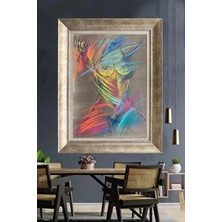 Tablore Renkli Pastel Çizim Soyut Nü Portre Çerçeveli Tablo Modern Iskandinav Duvar Dekoru Sanat Tablosu