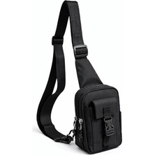 Trendexa Çanta, Siyah Unisex Telefon Bölmeli Taktik Çapraz Bel Göğüs Seyahet Günlük Bodybag Freebag Slingbag