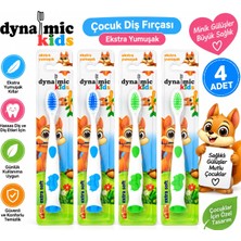 Dynamic Kids 4’lü Çocuk Diş Fırçası – Ekstra Yumuşak Kıllı, Hassas Diş ve Diş Etleri Için Günlük Ağız Bakımı