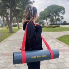 St. Morritz Yoga Kemeri ve Ayarlanabilir Mat Taşıma Askısı Kayışı Organik Koton Kırmızı