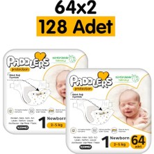 Trendexa Yenidoğan Bebek Bezi 1 Numara (2-5 Kg) 128 Adet – 2'li Jumbo Set, Maksimum Koruma
