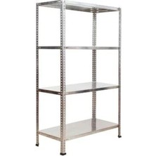 Trendexa Galvanizraf 4 Katlı Galvaniz Çelik Raf Arşiv Rafı Depo Rafı Kiler Rafı 31X60X150