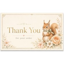 Trendexa Premium Teşekkür Kartı | Sipariş Not Kartı | Yorum Kartı | 100 Adet (Sincap)