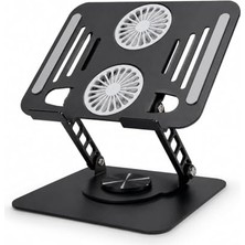 Trendexa Laptop Soğutucu Stand, Çift Fanlı, 360 Derece Döner, Ayarlanabilir, Katlanabilir Metal Notebook Yükseltici | 286