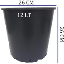 Trendexa Üretim Saksı Bitki 1 Adet 26X26 cm 12 L Siyah Plastik Fide Saksısı