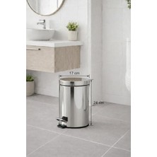 Trendexa Krom Pedallı Çöp Kovası, 3 L, Eko
