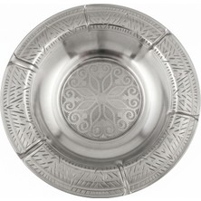 Emrullah Rostfrei Paslanmaz Çelik Meze Tabağı 14 cm Desenli Lüks Küçük Boy Kahvaltı Tabağı Ev Otel Restoran Kullanımı