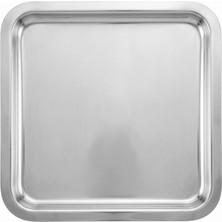 Emrullah Rostfrei Paslanmaz Çelik Kare Sunum Tepsisi 21,5 cm 6'lı (6 Adet) Silver Renk Servis Tabağı