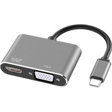Trendexa USB Type-C To HDMI VGA 3.1 4K Çevirici Dönüştürücü Adaptör