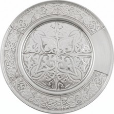 Emrullah Rostfrei Paslanmaz Çelik Tatlı Tabağı 20 cm Desenli Lüks 2'li (2 Adet) Sofra Kahvaltı Servis Tabağı