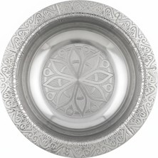 Emrullah Rostfrei Paslanmaz Çelik Çorba Tabağı 15,5 cm Desenli Lüks Derin Sofra Yemek Tabağı