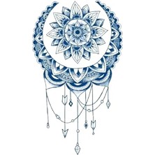 Trendexa Mandala Çiçek Desenli 18X11 Cm, 1 Ay Kalıcı Yapıştırma Dövmesi