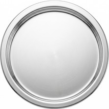Emrullah Rostfrei Paslanmaz Çelik Silver Sunum Tabağı 24 cm 6'lı (6 Adet) Yuvarlak Servis Sunum Tepsisi