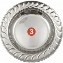 Emrullah Rostfrei Paslanmaz Çelik Inci Tabak No:3 Ø18 cm Desenli Lüks 2'li Sofra Kahvaltı Servis Tabağı 304 Kalite