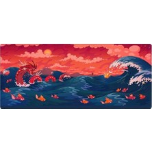 Trendexa Gaming Mouse Pad 80X30 Mouse Pad Xxl Büyük Oyuncu Mouse Pad Speed Mousepad (Kanagawa Beast, 80X30 cm (3 mm Kalınlık))