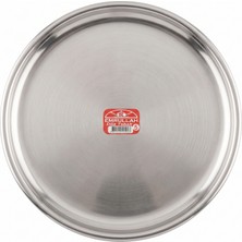 Emrullah Rostfrei Paslanmaz Çelik Düz Tabak No:5 Ø22,50 cm Yuvarlak Sofra Kahvaltı Servis Tabağı