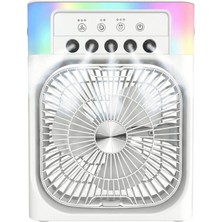 Feny FN-F65 Beyaz 3 Kademeli Hız Buharlı Ferahlık Rgb Aydınlatma 6" Kanat Masaüstü Dahili 1800MAH Bataryalı Type-C Şarj Girişli VANTILATÖR(1923)