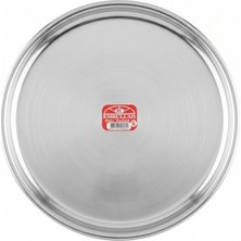 Emrullah Rostfrei Paslanmaz Çelik Düz Tabak No:6 Ø23,50 cm Yuvarlak 2'li (2 Adet) Sofra Ana Yemek Tabağı
