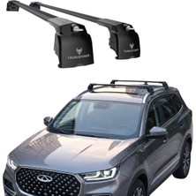 Taurus Power Chery Tiggo 8 Pro / 8 Pro Max 2024 ve Üzeri Trs200 Kilitli Sistem Ara Atkı Tavan Barı Siyah (2 Adet)