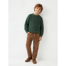 Poala Kids Unisex Çocuk Taba Kadife Pantolon