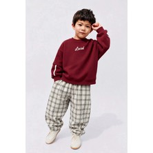 Poala Kids Erkek Çocuk Ekose Desenli Gabardin Pantolon