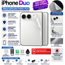Astakos Iphone Duo Uyumlu 0.25 mm Mat Yüzey Leke Tutmaz Nano Hidrojel Darbe Emici Çizilme Önleyici Telefon Arka Kaplama Tpu Film