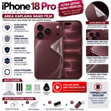 Astakos Iphone 18 Pro Uyumlu Ultra Şeffaf Nano Hidrojel Darbe Emici Çizilme Önleyici Telefon Arka Kaplama Tpu Film