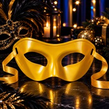 Kuzey Oyuncak 2 Adet Parlak Pvc Gold Yılbaşı Parti Maskesi Gold Maske Gold Yılbaşı Maskesi Gold Noel Parti Maskesi