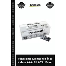 Carlburn Özel Üretim 15V Uzun Ömürlü Dayanıklı Ekonomik Panasonic Manganez Ince Kalem Aaa Pil 60'lı Paket