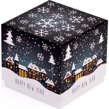 Decobox Yılbaşı Hediye Kutusu (10X10X10 Cm.)