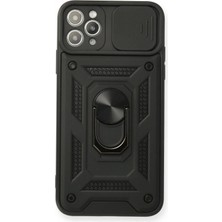 Marsilyan™- Apple Iphone 11 Pro Kılıf Pars Lens Yüzüklü Silikon - Siyah