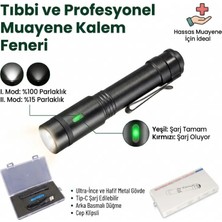 İdragon Idragon 701USB Şarjlı Kalem El Feneri - Type-C Girişli, 2 Kademeli Işık Modu, Cep Klipsli Medikal Muayene ve Taşınabilir Cep Feneri