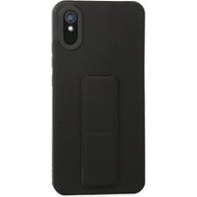 Edntrend Newface Xiaomi Redmi 9A Kılıf Mega Standlı Silikon - Siyah