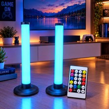 Gaman 2 Adet USB Kablolu Rgb LED Çubuk Dekoratif Masa Lambası Kumandalı Renkli Aydınlatma Oyuncular Için & Tv Arkası Aydınlatma