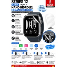 Astakos Apple Watch Series 12 Uyumlu 2 Adet Şeffaf Nano Hidrojel Kırılmaz Darbe Emici Ekran Koruyucu Tpu Film