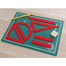 Store 3D Baskı Geometri Cetvel Seti - Iletki, Gönye ve Ölçüm Araçları - Kırmızı