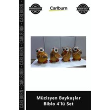 Carlburn Özel Üretim Dekoratif Hediyelik Polyester Figür Sanatsal Tasarım Orkestra Müzisyen Baykuşlar Biblo 4