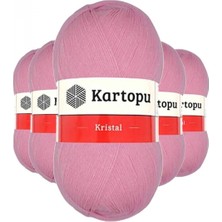 Pileli Store 5 Adet Kristal Çift Katlı El Örgü Lif Ipi Pembe K774